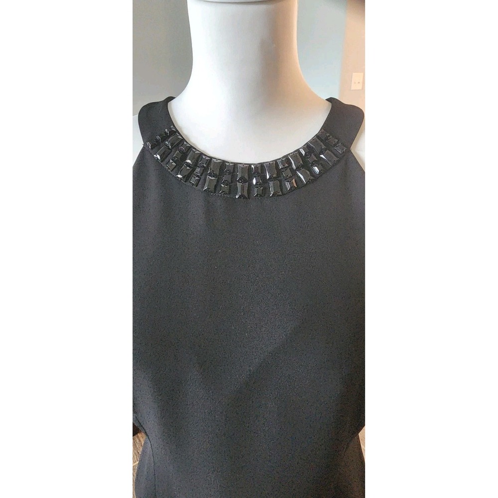 Evan Picone Dress Womens 10 Black Halter Beaded Cocktail Party Event NYE Holiday - Picture 2 of 9